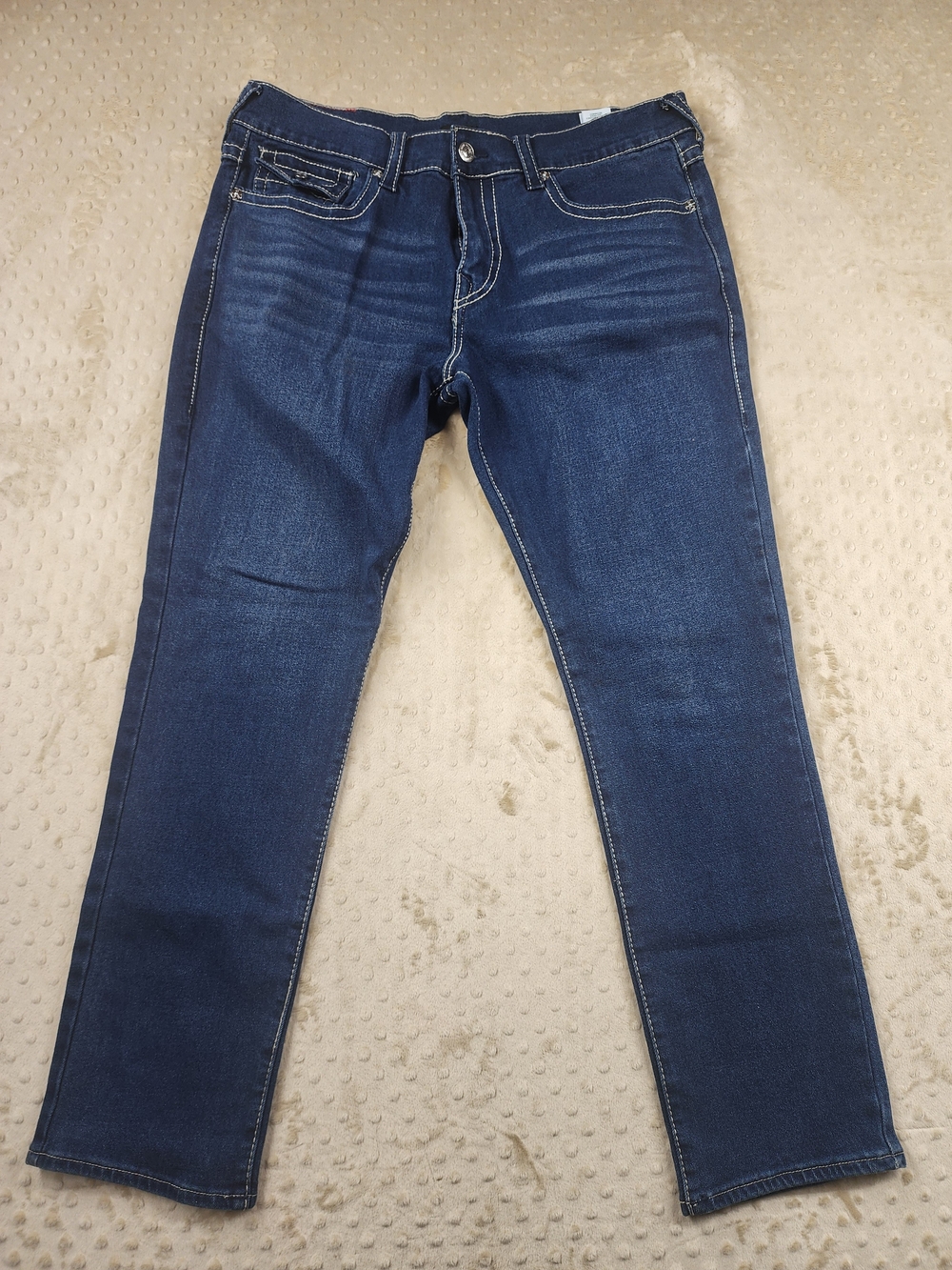 True Religion Geno Relaxed Slim Men's Jeans Size 38x32 Dark Wash